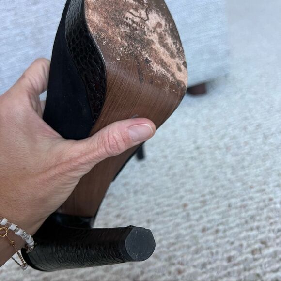 Stuart Weitzman Suede Leather Slingback Sandals - Picture 5 of 11